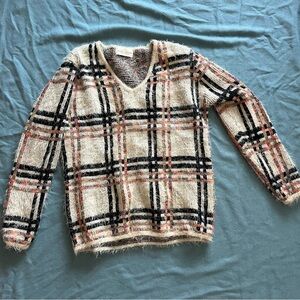 Plaid V-Neck Sweater